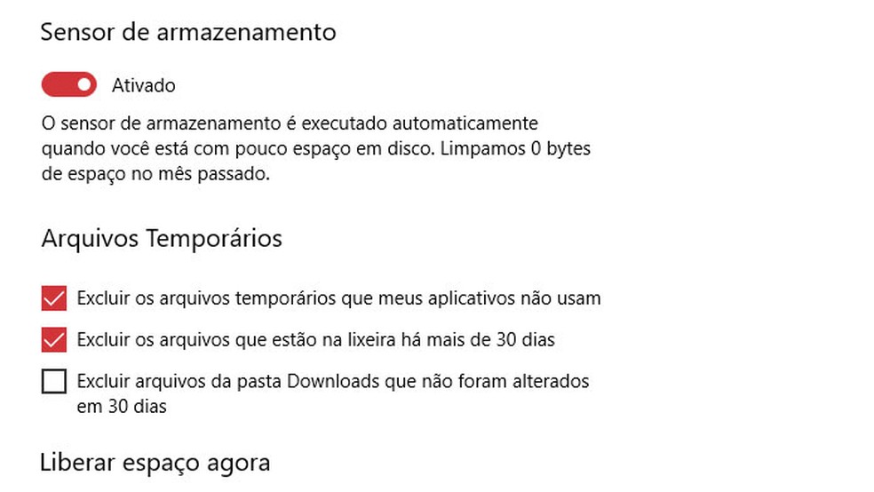 Marque as caixas para que os arquivos sejam deletados automaticamente do Windows (Foto: Reprodução/Tais Carvalho)
