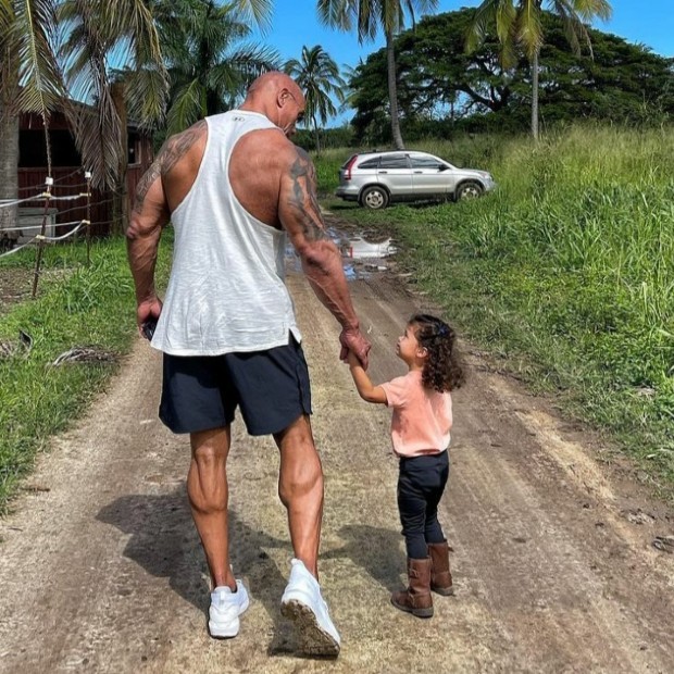 The Rock com a filha, Jasmine  (Foto: reprodução Instagram )