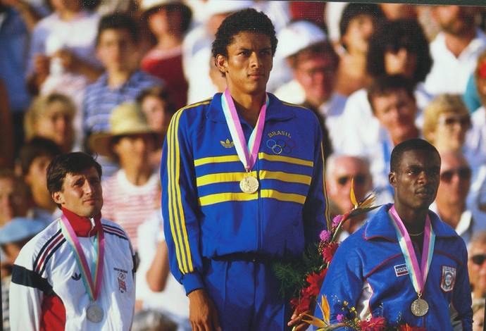 atletismo podio joaquim cruz olimpiadas los angeles 1984 (Foto: Arquivo)