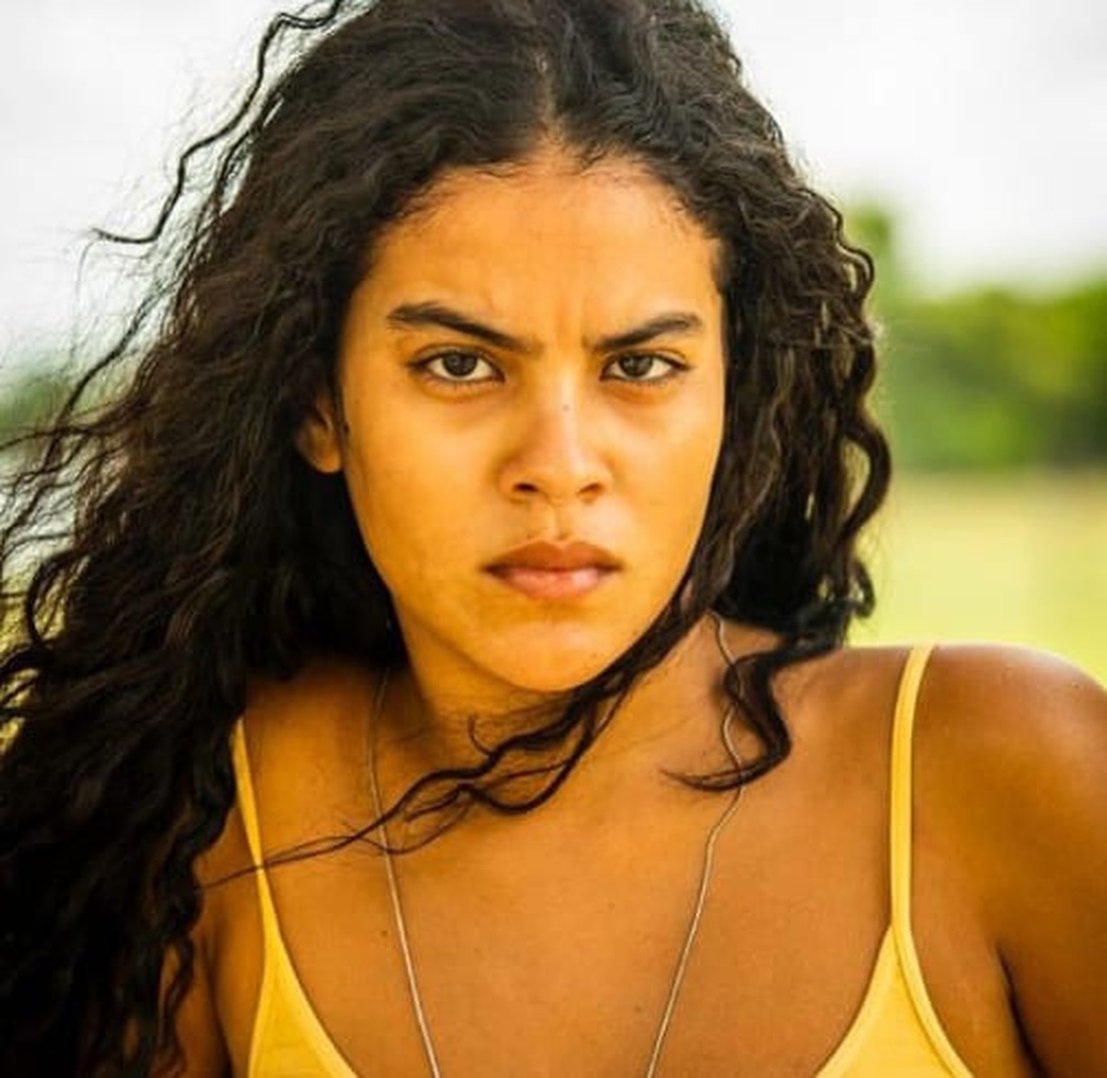 Atriz cuiabana Bella Campos dá vida à personagem Muda, no remake de 'Pantanal' — Foto: Reprodução