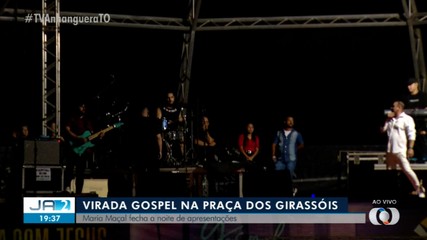 Chuva marca início da 'Noite Gospel' na praça dos Girassóis