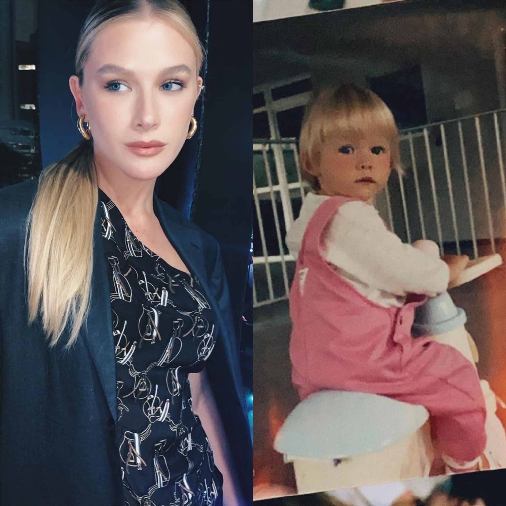 Fiorella Mattheis, agora e quando criança (Foto: Reprodução/Instagram)