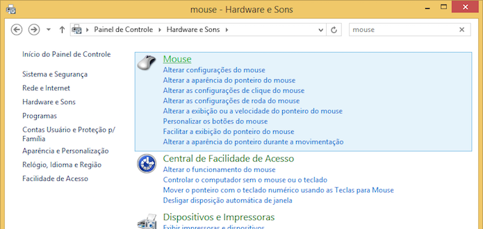 Abra as configurações de mouse (Foto: Reprodução/Helito Bijora) 