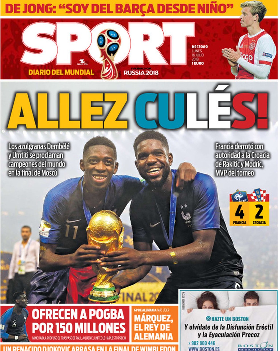 Capa Sport França Campeã (Foto: Reprodução)