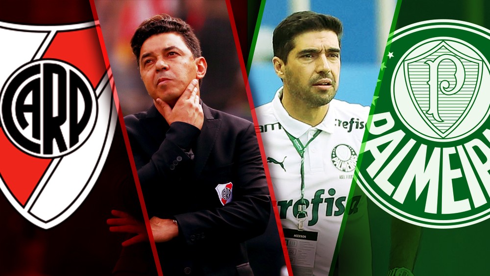 Títulos x esperança: técnicos de River e Palmeiras duelam em momentos diferentes da carreira