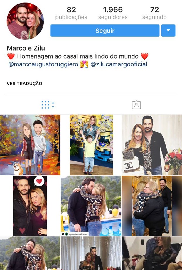 Fã-clube de Zilu e o namorado, Marco Ruggiero (Foto: Reprodução/Instagram)