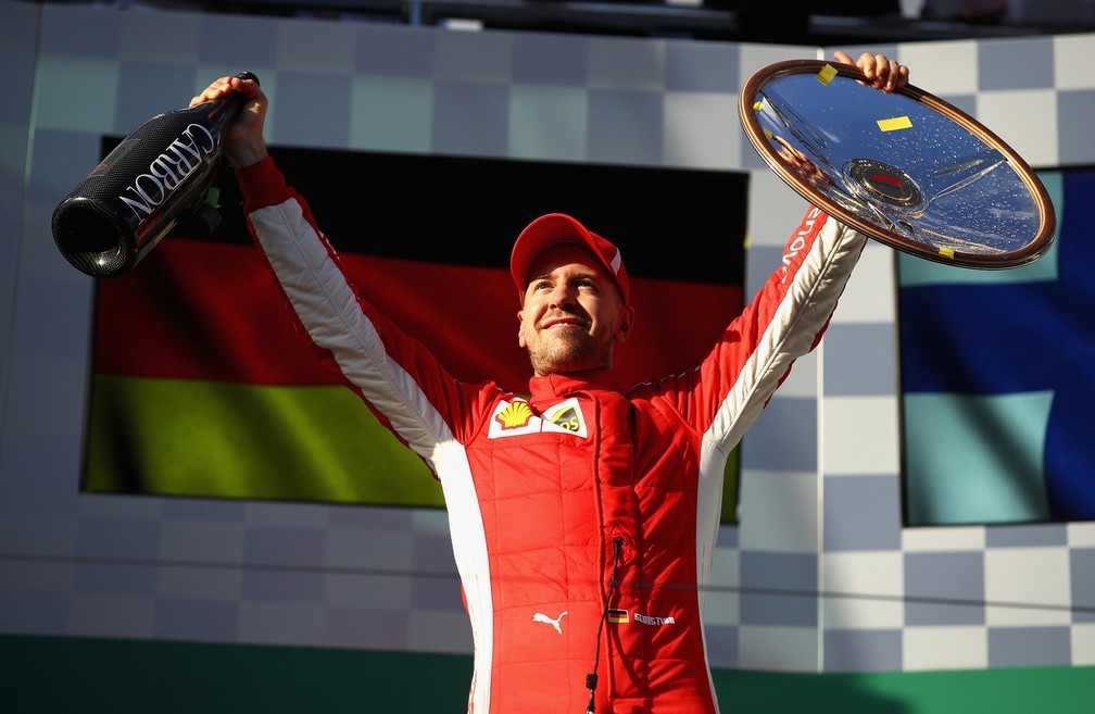 Sebastian Vettel venceu o GP da Austrália pela Ferrari na temporada 2018 — Foto: Getty Images