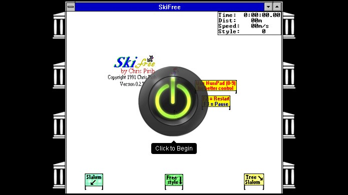 Clique no botão quando a mensagem Click to Begin aparecer e comece a jogar os clássicos do Windows 3.1 (Foto: Reprodução/Rafael Monteiro)