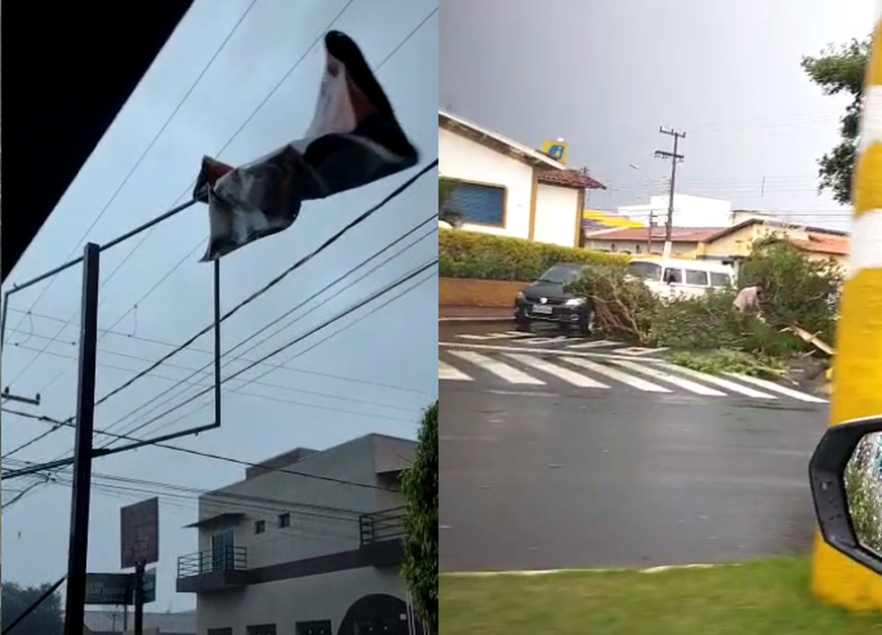 Chuva atingiu Taquarituba e causou estragos nesta segunda-feira (8) — Foto: Arquivo pessoal