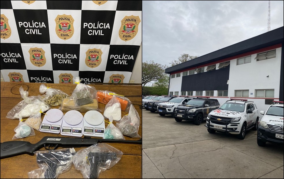 Operação conjunta prende quatro suspeitos por tráfico de drogas em Tietê — Foto: Polícia Civil/Divulgação 