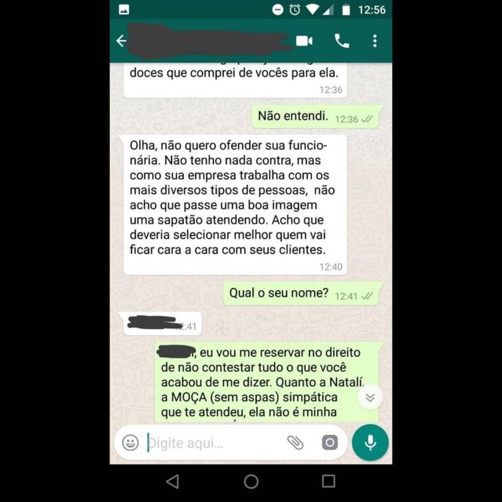 Cliente reclamou por ser atendida por homossexual em Resende (Foto: DivulgaÃ§Ã£o/Redes Sociais)