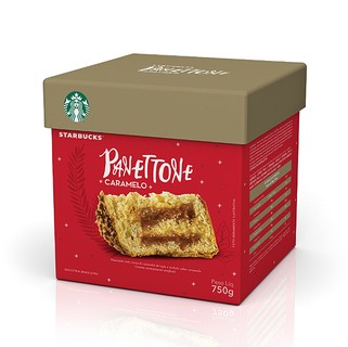 O Panettone de Caramelo da Starbucks (starbucks.com.br) tem receita exclusiva e dois tamanhos diferentes (750 g | R$ 59,90 e 130 g | R$ 20,90)