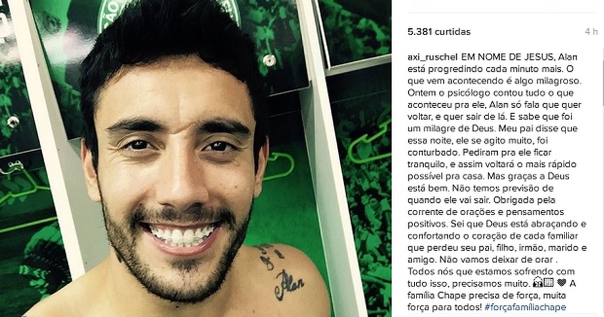 G1 - 'Ficou agitado', diz irmã sobre reação de Alan Ruschel ao saber do ...
