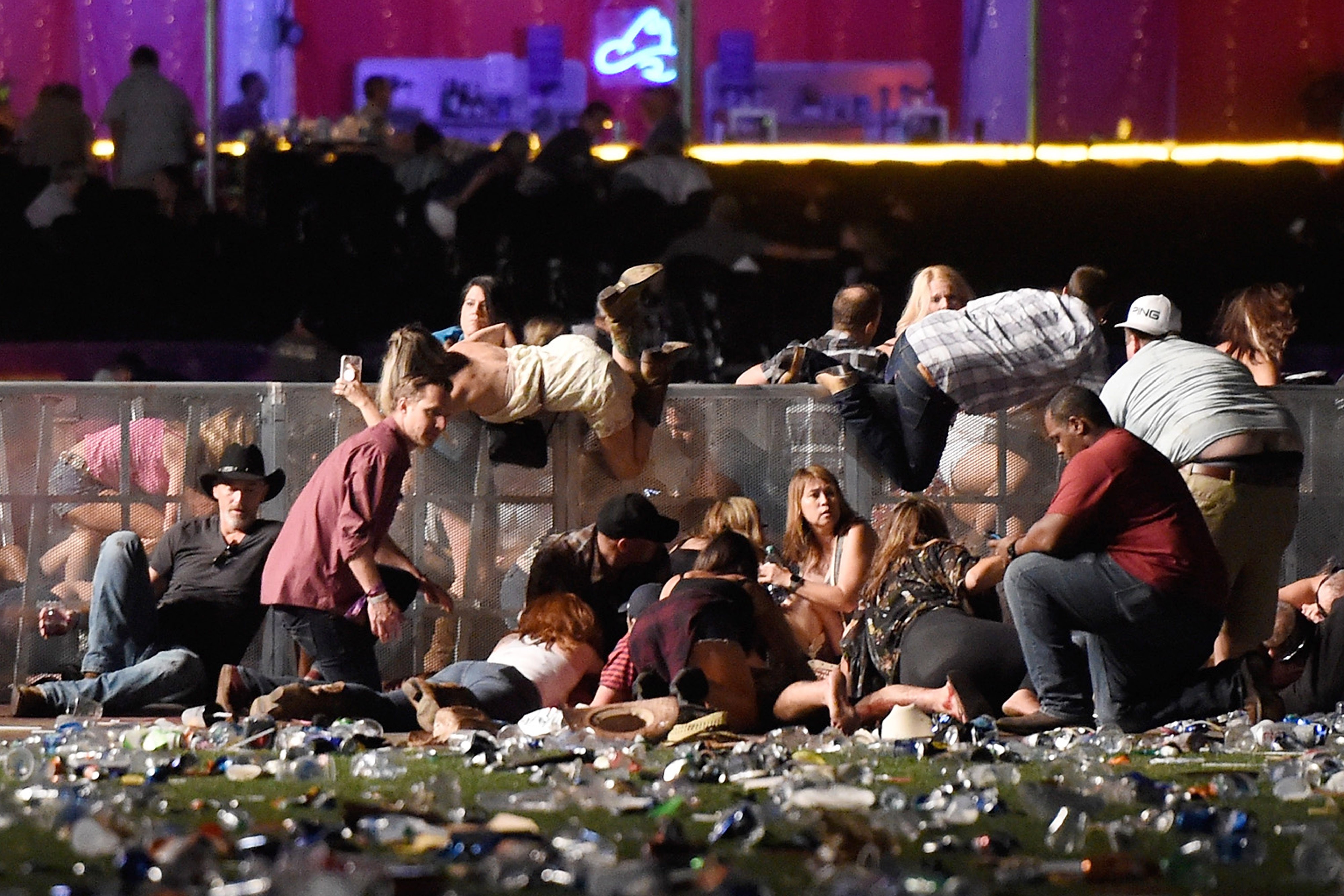 Foto feita no atentado em Las Vegas, outubro de 2017 (Foto: David Becker/Getty Images)