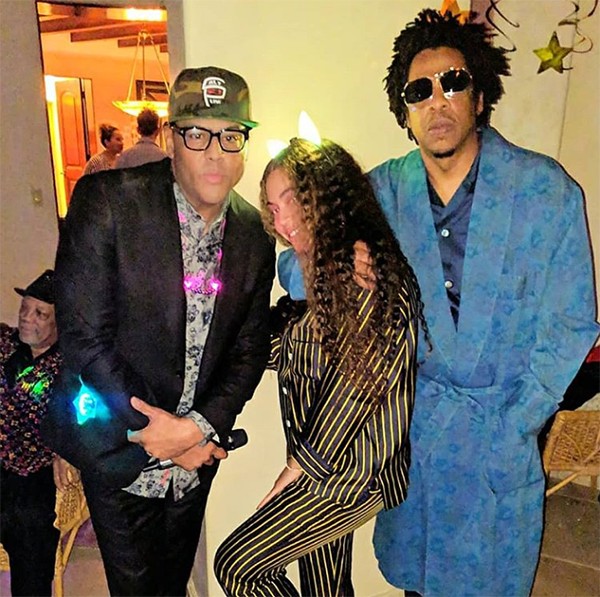 O produtor Al B. Sure com Beyoncé e Jay-Z (Foto: Instagram)