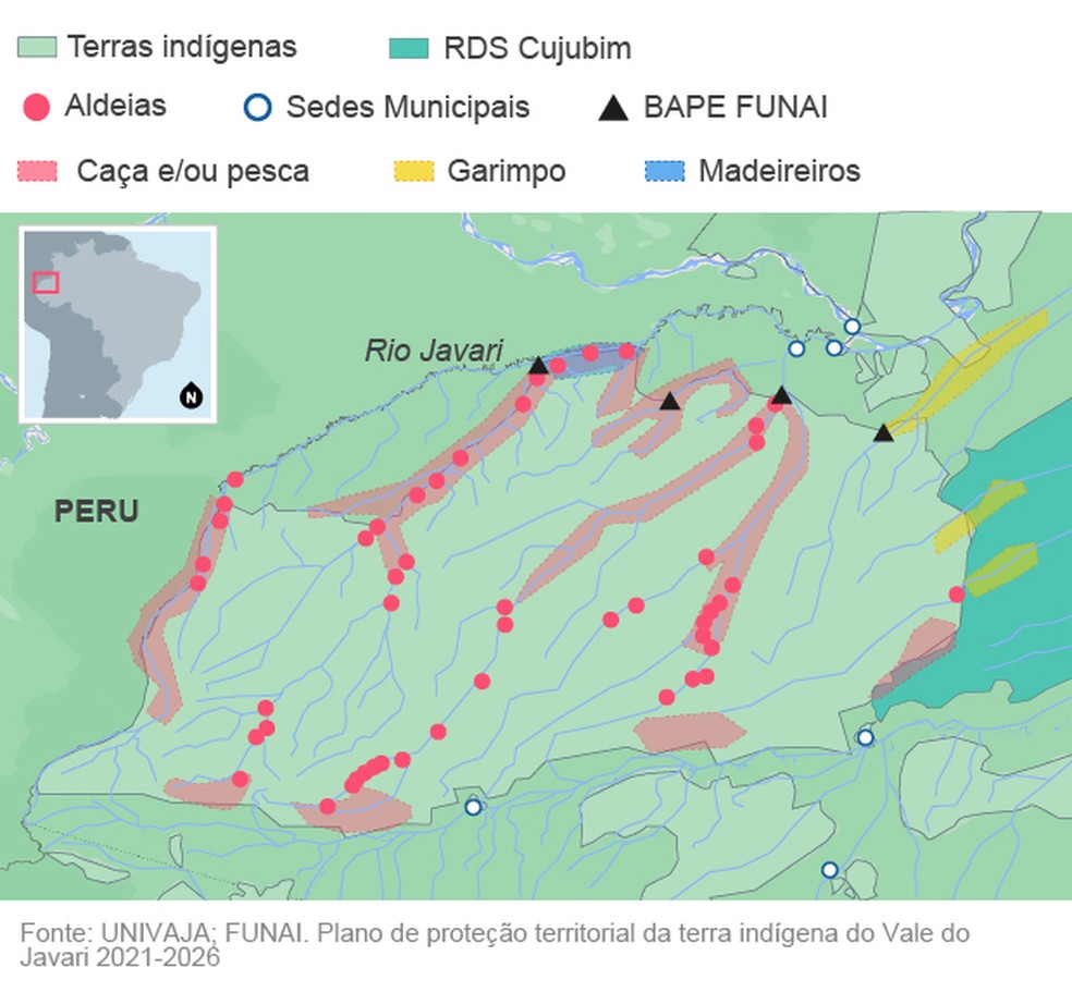 Plano de proteção territorial da terra indígena do Vale do Javali — Foto: Divulgação / Univaja; Funai