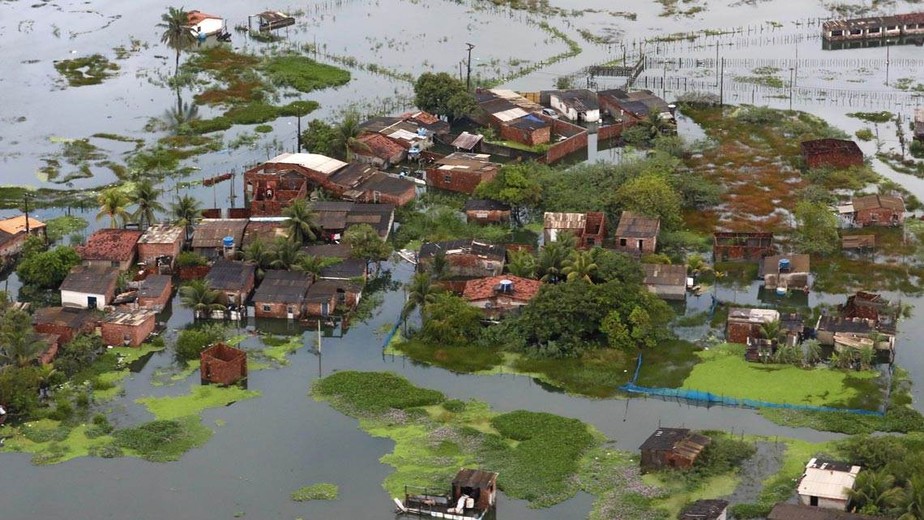 Área de Recife inundada pelas chuvas de maio de 2022