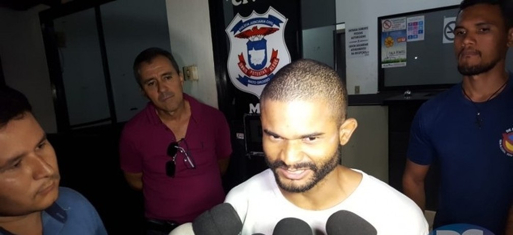 Lumar Costa da Silva, de 28 anos, foi ouvido na delegacia da PolÃ­cia Civil em Sorriso â Foto: Portal Sorriso