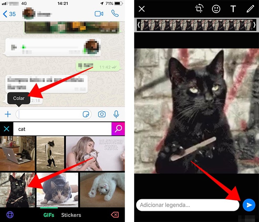 Fazer GIF ou figurinhas pelo iPhone é bem mais simples (Foto Reprodução/TechTudo)