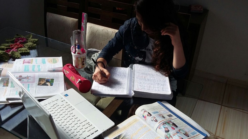 Adolescente estuda em casa no Rio Grande do Sul; STF deve decidir neste mês sobre direito ao homeschooling — Foto: Arquivo pessoal