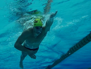 sportv reporter respiração natação (Foto: Reprodução SporTV)