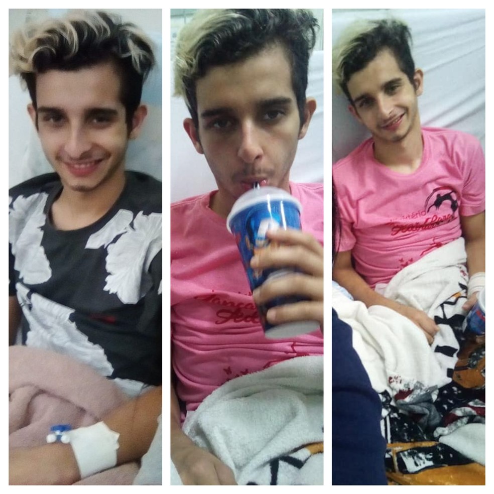 Jovem já consegue realizar alguns movimentos sozinho e falar, mesmo que com um pouco de dificuldade — Foto: Reprodução/Facebook