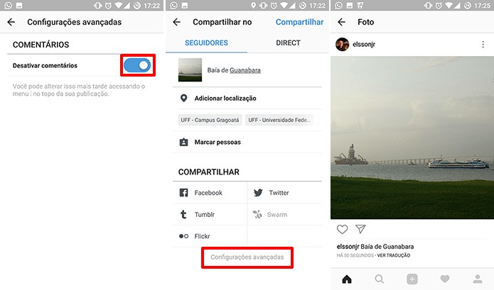 Instagram publicará foto sem possibilidade de fazer comentários (Foto: Reprodução/Elson de Souza)