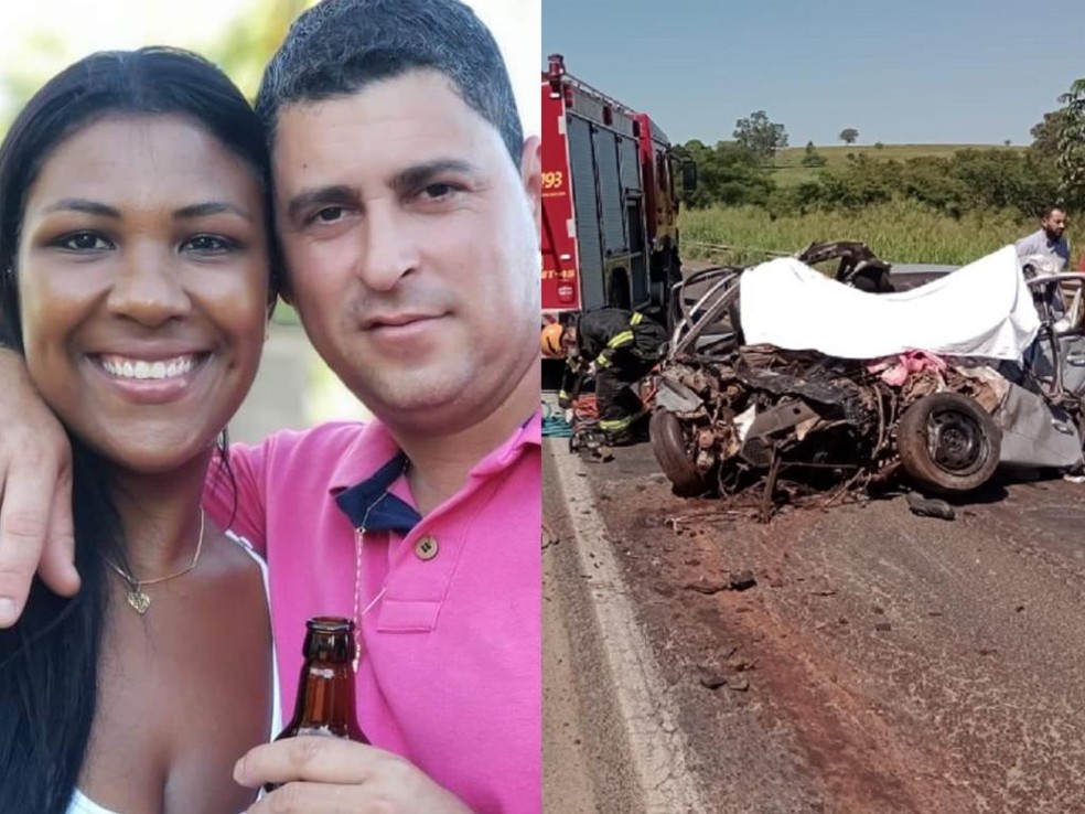 Casa morreu em colisão entre carro e carreta  — Foto: Redes Sociais 