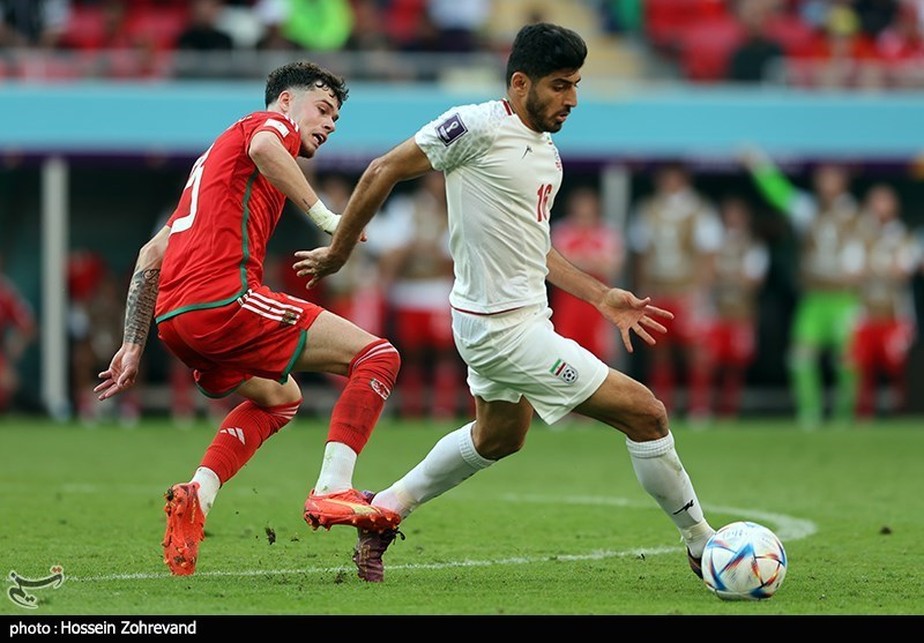 Jogo entre Irã e País de Gales na Copa do Mundo de 2022, no Catar