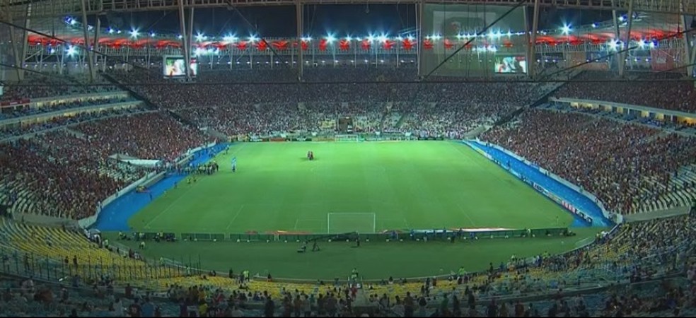 Maracanã durante jogo da Libertadores — Foto: Reprodução/GloboEsporte