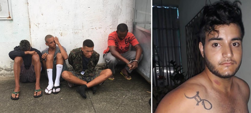 Cinco dos presos em operação contra traficantes que destruíram terreiros na Baixada Fluminense — Foto: Reprodução/PCERJ