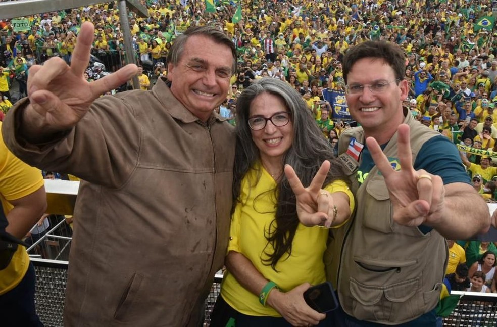 Bolsonaro participou do evento com João Roma e Raíssa Soares — Foto: Divulgação