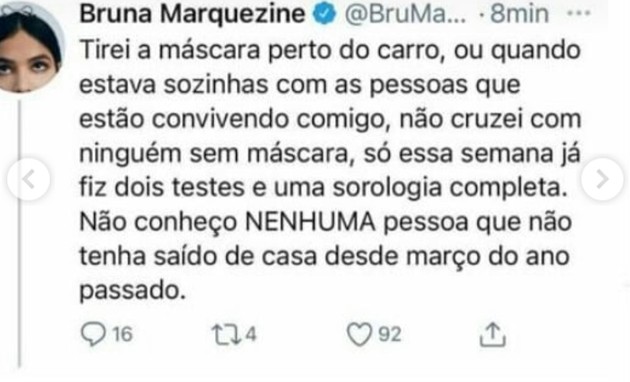 Bruna Marquezine discute com internauta no Twitter (Foto: Reprodução)