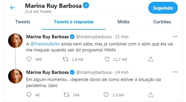 Post de Marian Ruy Barbosa (Foto: Reprodução/Twitter)