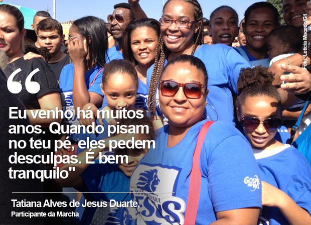 Tatiana participou de outras Marchas para Jesus (Foto: Letícia Macedo/G1)