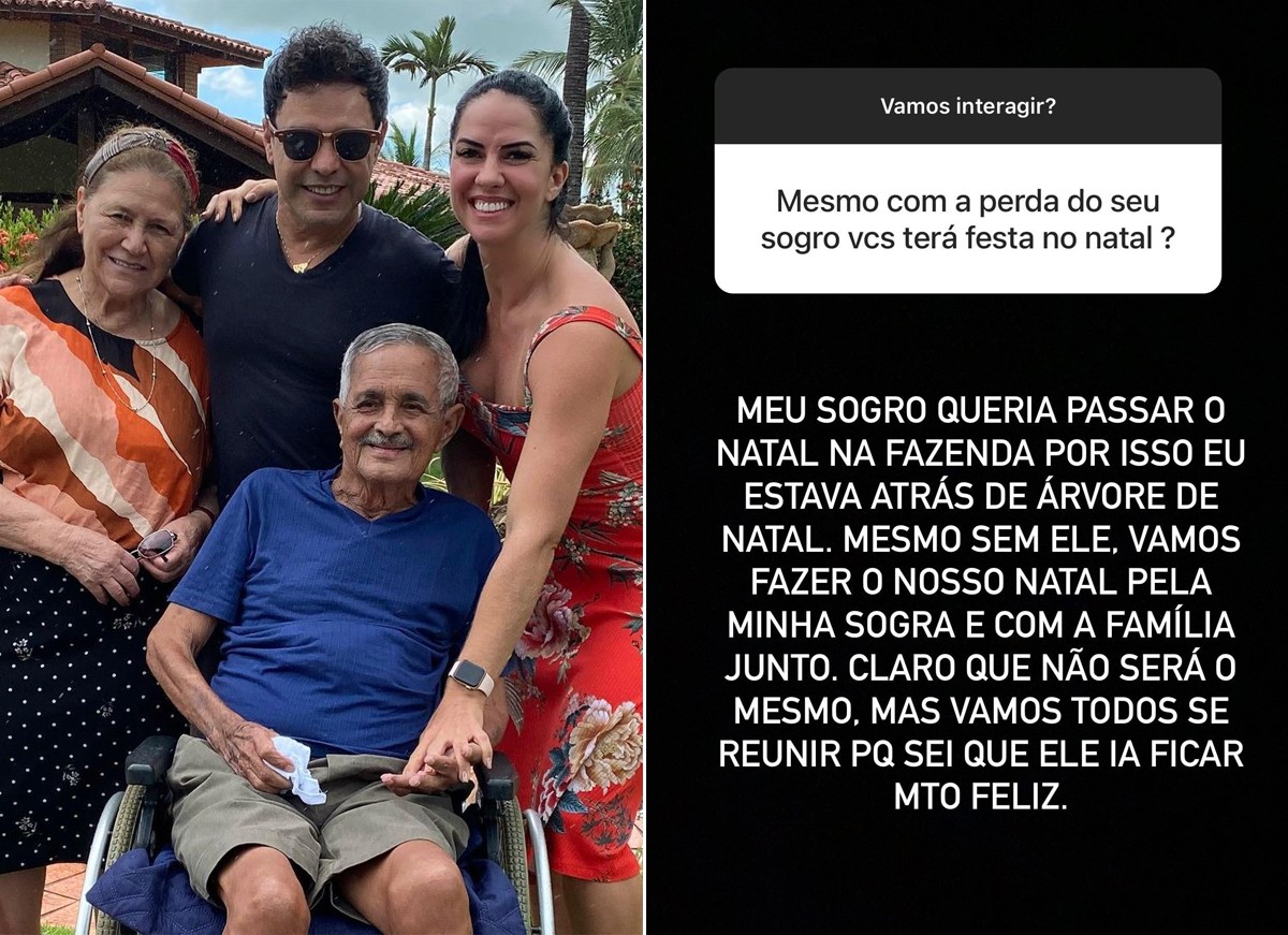 Graciele Lacerda fala sobre o primeiro natal após a morte de Seu Francisco, pai de Zezé di Camargo (Foto: Reprodução / Instagram)