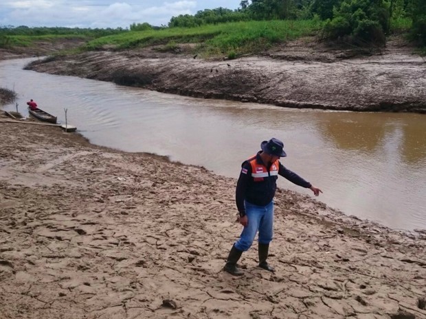 Imagem mostra Guajará, município banhado pelo rio Juruá (Foto: Divulgação/Defesa Civil)