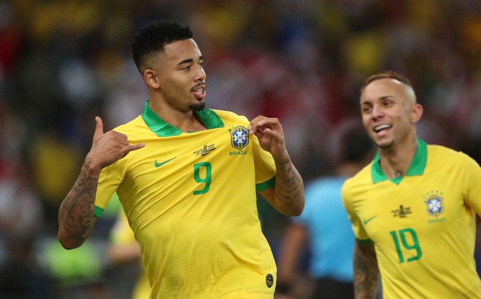 Gabriel Jesus e Everton viraram titulares ao longo da Copa América, e fizeram gols na final — Foto: Ricardo Moraes/Reuters