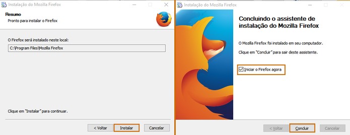 Aguarde o processo e finalize a instalação do Firefox no computador (Foto: Reprodução/Barbara Mannara)