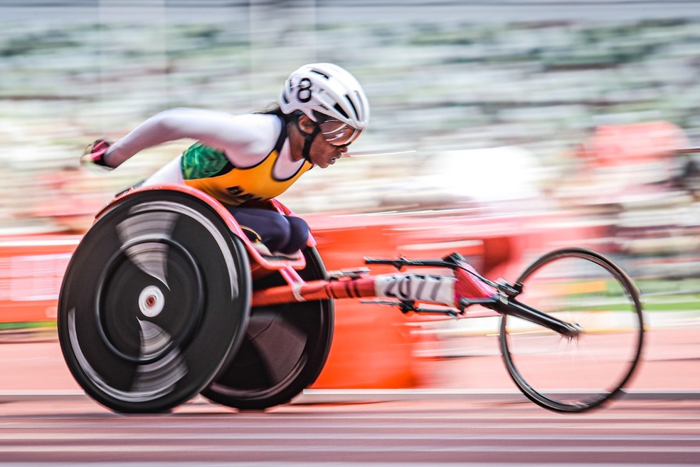Vanessa Cristina de Souza na final dos 5.000m T54 — Foto: Wander Roberto /CPB
