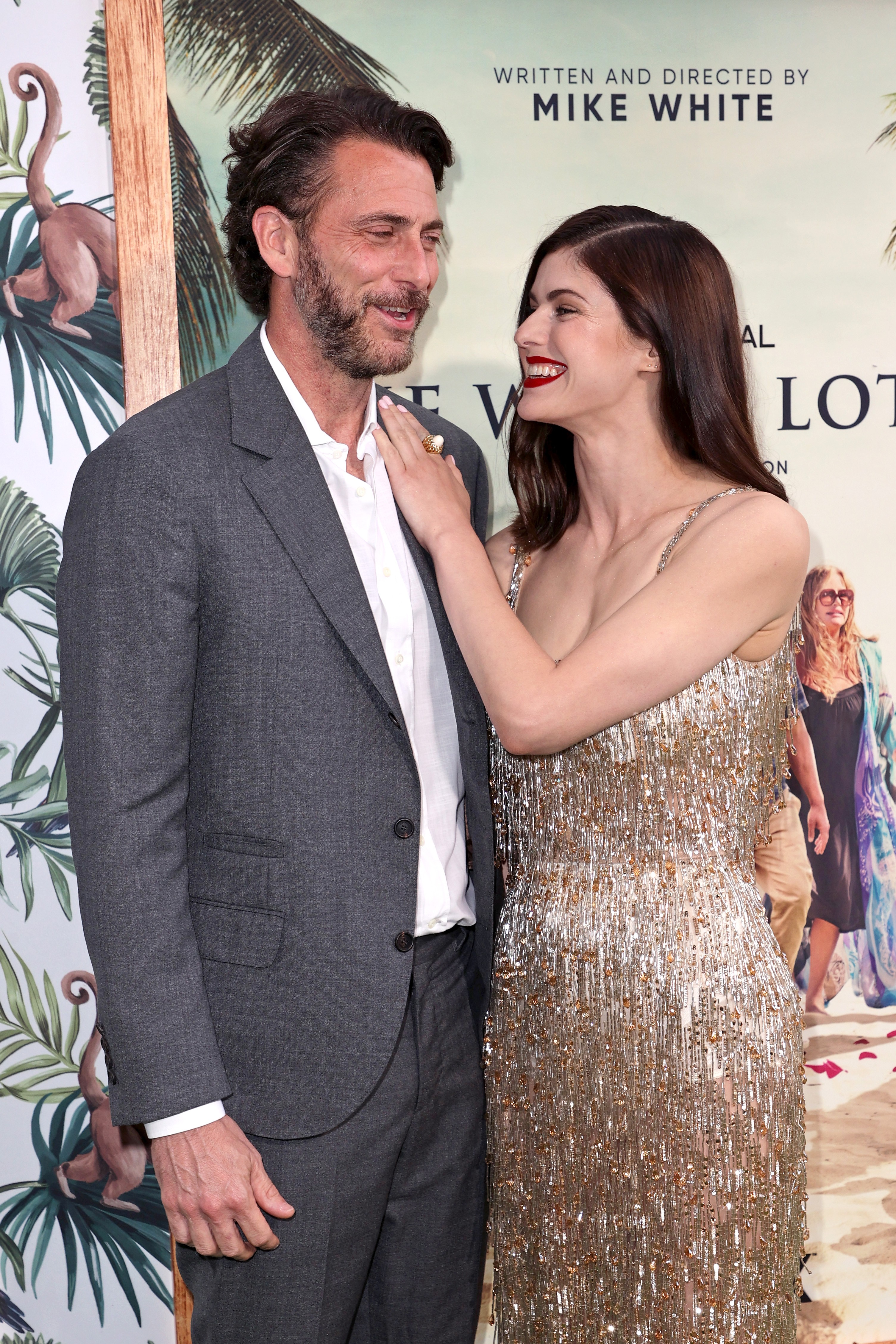 PACIFIC PALISADES, CALIFORNIA - JULY 07: (LR) Andrew Form and Alexandra Daddario attend the Los Angeles premiere of the new HBO Limited Series "The White Lotus" at Bel-Air Bay Club on July 07, 2021 in Pacific Palisades, California.  (Photo by Kevin Winter (Photo: Getty Images)