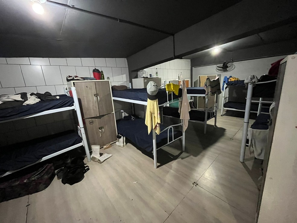 Situação de escravidão: espaço onde ficavam trabalhadores em Bento Gonçalves — Foto: Polícia Rodoviária Federal/Divulgação
