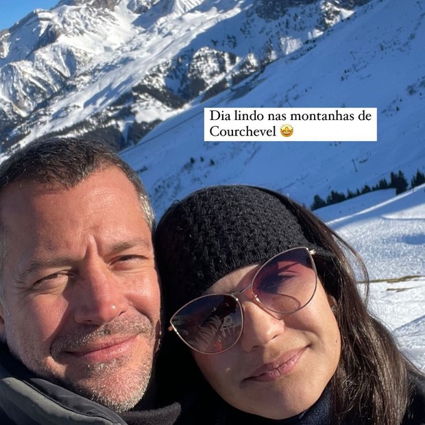 Kyra Gracie e Malvino Salvador curtem passeio na neve com família e amigos (Foto: Reprodução/Instagram)