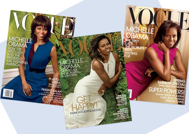 Michelle Obama nas capas da Vogue (Foto: Reprodução e Getty)