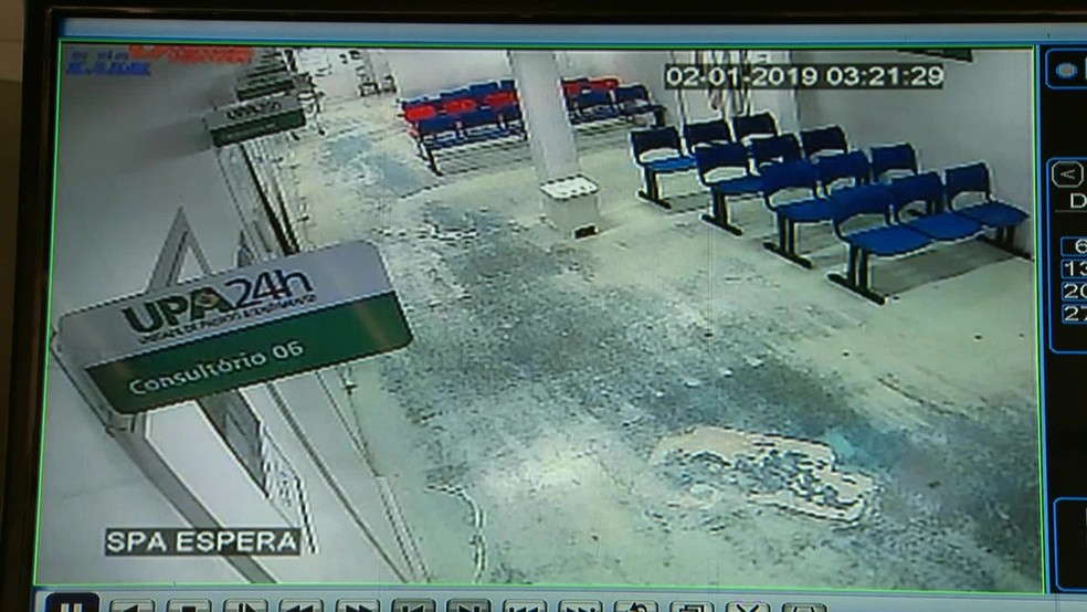 CÃ¢mera mostra UPA de Beira-Mar fechada na madrugada â€” Foto: ReproduÃ§Ã£o/TV Globo