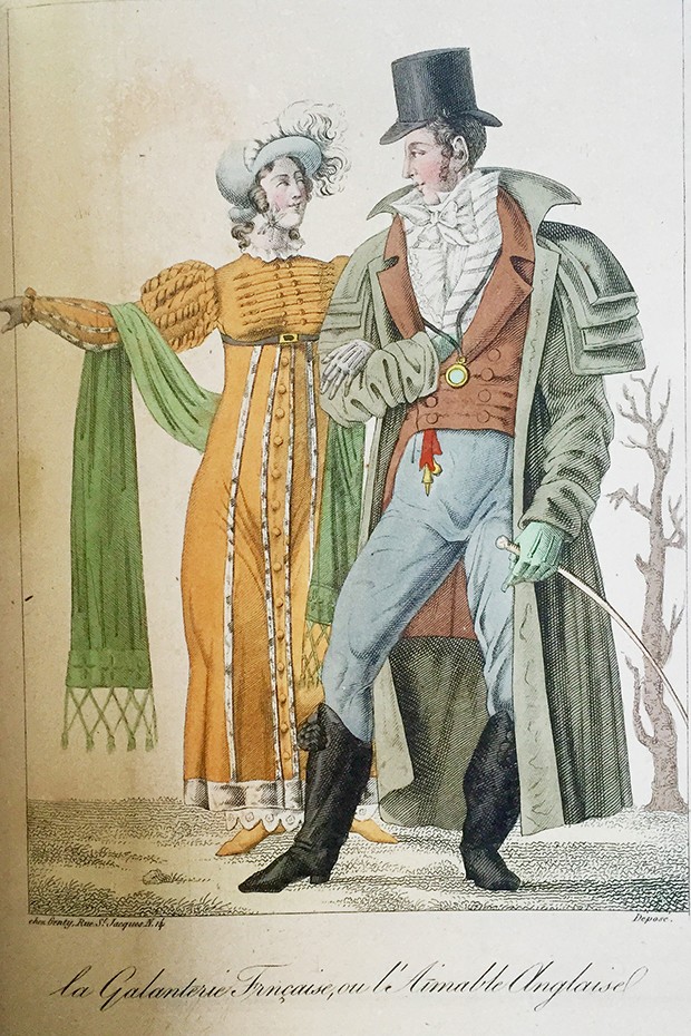 French Courtesy or The Charming Englishwoman  (1810-12) Hand coloured engraving (Foto: Rijksmuseum)