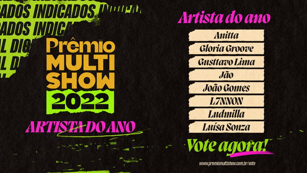 Vote nos indicados ao Prêmio Multishow 2022 | Prêmio Multishow 2022 |  multishow