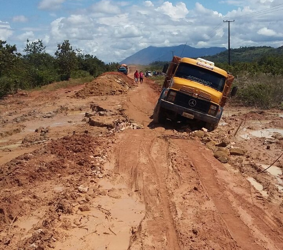 Estradas que dão acesso ao município estão quase intrafegáveis após as constantes chuvas (Foto: Dedel Araújo/Arquivo pessoal)