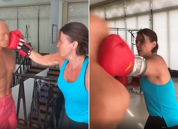 Luciana Cardoso treina boxe em casa na quarentena (Foto: Reprodução / Instagram)