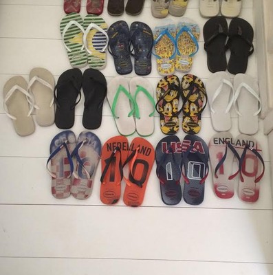 Olivinha tem coleção de havaianas (Foto: Arquivo pessoal)